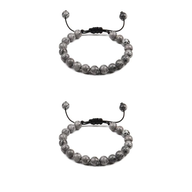 relayinert Unisex Beads Bracelet Gift Idea Natural Gemstones Stackable Collection Picasso 2Set