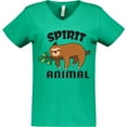 thumbnail image 3 of Inktastic My Spirit Animal is a Sloth with Sloth Illustration Women's V-Neck T-Shirt, 3 of 5