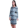 thumbnail image 4 of Moomaya Womens Full Sleeve Printed Midi Length Printed Bodycon Dress, 4 of 7