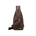 thumbnail image 3 of Bolsa Moda Color sólido hombro cinturón hombres PU cuero USB pecho Crossbody paquetes Tmvgtek Para Estrenar, 3 of 8