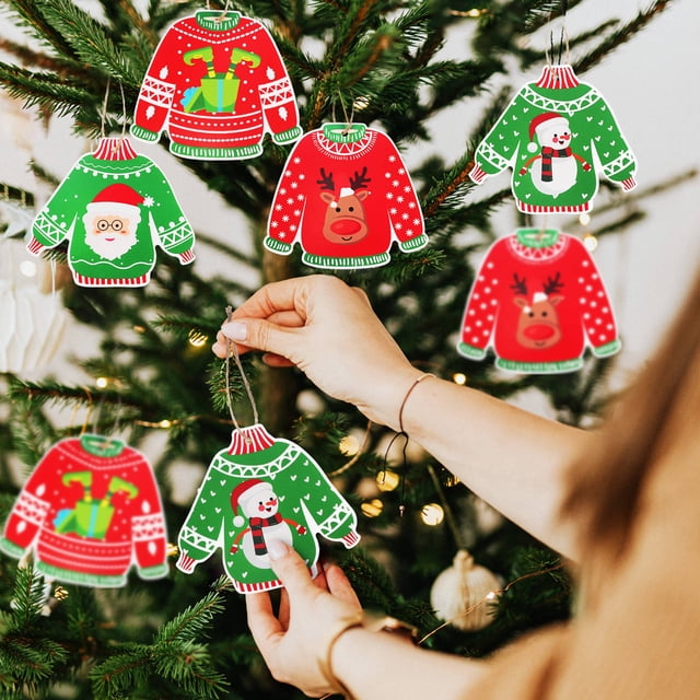 unbranded 48Ud Adornos Navideños En Forma De Suéter Para Árbol Con Material Duradero Y Color Variado
