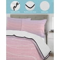 thumbnail image 4 of Quilts Twin-XL Size Bedding Set, Pink Purple Ombre Lightweight Quilted Comforter, Modern Abstract Striped Polka Dots Soft Reversible Bedspread Coverlet with Pillow Covers for All Season, 68" x 98", 4 of 7