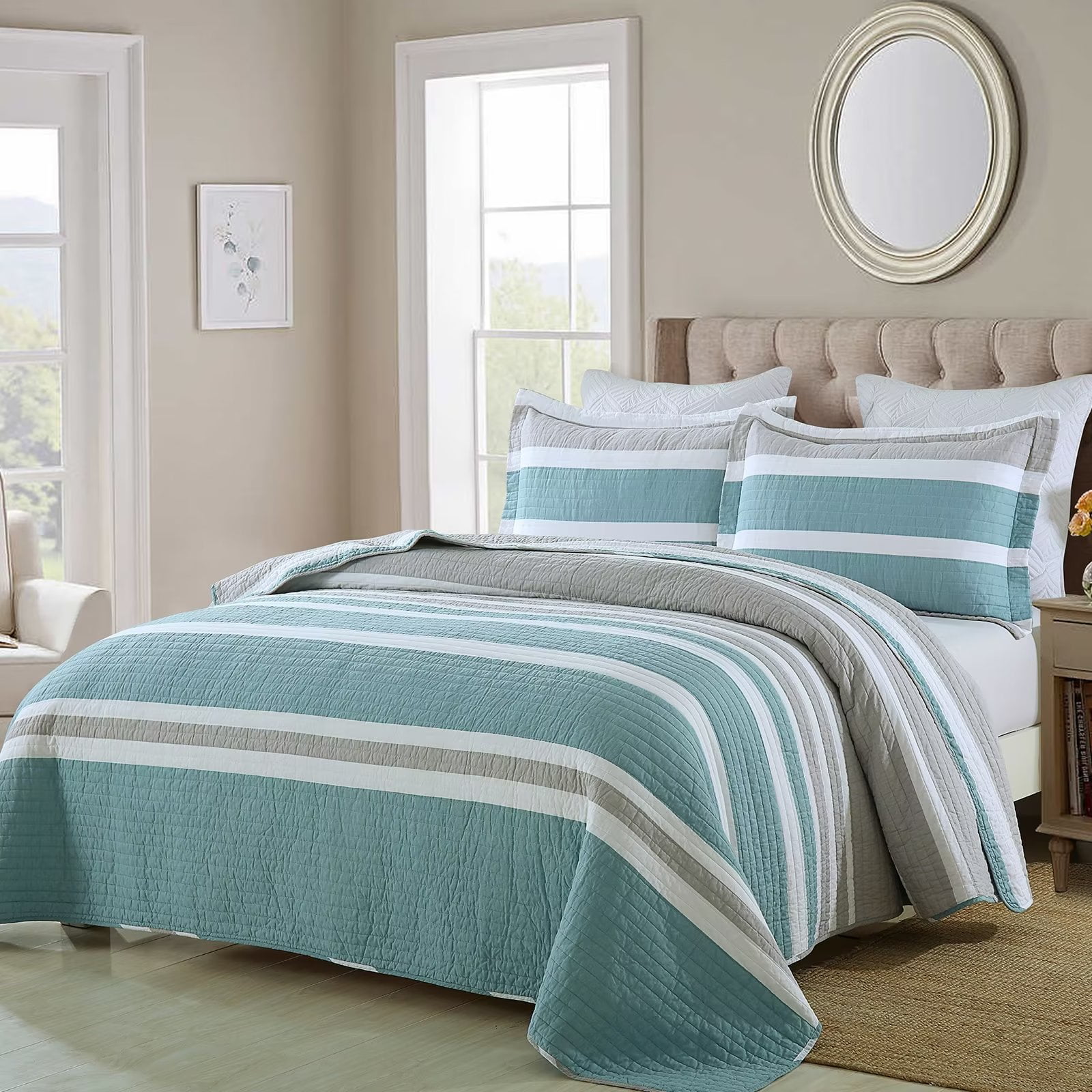 Bedduvit Cotton Quilt Queen Size 3 Pieces 100 Cotton Lightweight