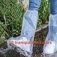 thumbnail image 4 of ZHaobin 30Pcs Disposable Rain Shoe Covers Waterproof Non-Slip Transparent Plastic Outdoor Thickened Wear-Resistant Isolation Foot Covers (10 Blue Ones), 4 of 6