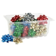 Current Star Bow Value Pack- Set of 36 Holiday Bows with Sticker Variety Pack, Multi-Color