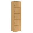 thumbnail image 1 of Hodedah Bibliothèque en Bois Polyvalente à 5 Tablettes et 5 Portes, Fini Beige, 1 of 6