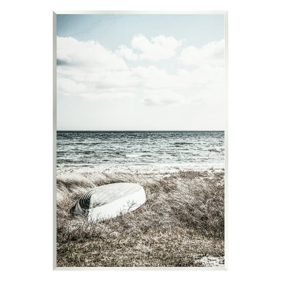 Stupell Industries Boat on Beach Coast Nature Photography Unframed Art Print Wall Art, 10 x 15