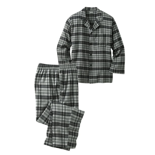 Kingsize Kingsize Men's Big & Tall Plaid Flannel Pajama Set Pajamas