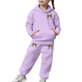 thumbnail image 4 of MEZZALL Girls Winter Outfits Sets Cozy Pullover Hoodie Joggers Sweatshirt Tops Hoodie Trousers Pants Bowknot Print Casual Two Piece Tracksuit Toddler Kids Versatile Long Sleeve Clothing Sets, 4 of 6