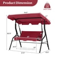 thumbnail image 3 of Gymax 3-Person Outdoor Patio Swing Chair w/ Adjustable Canopy & Removable Cushion, 3 of 10