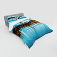 thumbnail image 3 of Ambesonne Urban Bedding Set 3 Pcs, Ferril Lake at Morning, Twin XL, Sky Blue Yellow Orange, 3 of 3