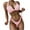 Pink, variant on Women's Bikini Set, Solid Color Halter Top with Bean Tie String Bottoms, Hard Cup Bathing Suit for Beach