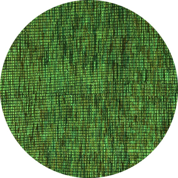 Ahgly Company Indoor Round Abstract Green Modern Area Rugs, 8' Round