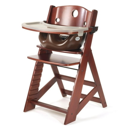 Keekaroo Height Right High Chair Mahogany with Chocolate Infant Insert and Tray