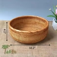 thumbnail image 2 of Round Rattan Basket - Natural Wicker Fruits Bread Basket, 2 of 14