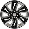 thumbnail image 2 of OE Wheels CV39 22 Inch Rims and Tires & TPMS Fit Sierra 1500 Style 6x139.7 22x9 Gloss Black with Chrome Insert - Hollander 5901 - Alenza A/S 02 275/50-22 (Set of 4), 2 of 5
