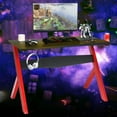 thumbnail image 4 of Costway Gaming Desk Computer Desk w/Controller Stand Cup Holder Headphone Hook Mouse Pad, 4 of 12