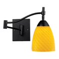 thumbnail image 1 of Celina 1-Light Swingarm Sconce In Dark Rust And Canary Glass, 1 of 2