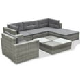thumbnail image 3 of vidaXL 6 Piece Patio Lounge Set with Cushions Poly Rattan Gray, 3 of 7
