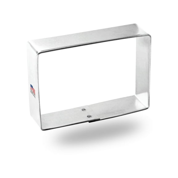 Rectangle Cookie Cutter 3 in by 2 in B704 - Foose Cookie Cutters - USA Tin Plate Steel