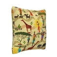 thumbnail image 2 of Bingfone Ethnic African Linen Throw Pillow Covers Cushion Case Pocket Button Vintage Farmhouse Pillowcase for Sofa Couch Bed 20"x20", 2 of 9