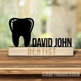 thumbnail image 2 of Craftnamesign Custom Dentist Wooden Desk Name Plate, Dentist Metal Nameplate for desk, New Job Gift, 2 of 5