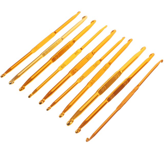 unbranded 10Ud Dorados De Aluminio Para Crochet Ideales Para Bufandas Guantes Tejidos