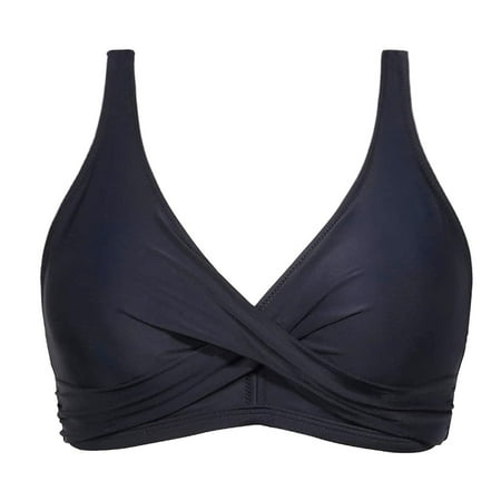adviicd Womens Swimsuits Swim Tops Women Top Only - Push Up Swim Top Only Bra Padded Swimsuit Tops 2025 Bathing Suit Tops (Black XL)