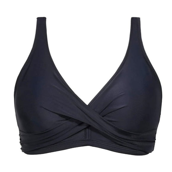 LUOGENLI Womens Swimsuit Set with Shorts Border Exclusive Women's Full Coverage Bikini Gathering Swimsuit Top Sports Bra Swimsuit Top Black Size S
