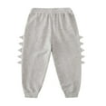 thumbnail image 5 of Kids Jogger Pants Boys Girls Loose Fit Dino Details Pull On Cotton Sweatpants Solid T Fall Winter Casual Bottoms (1-2 Years, Gray), 5 of 7