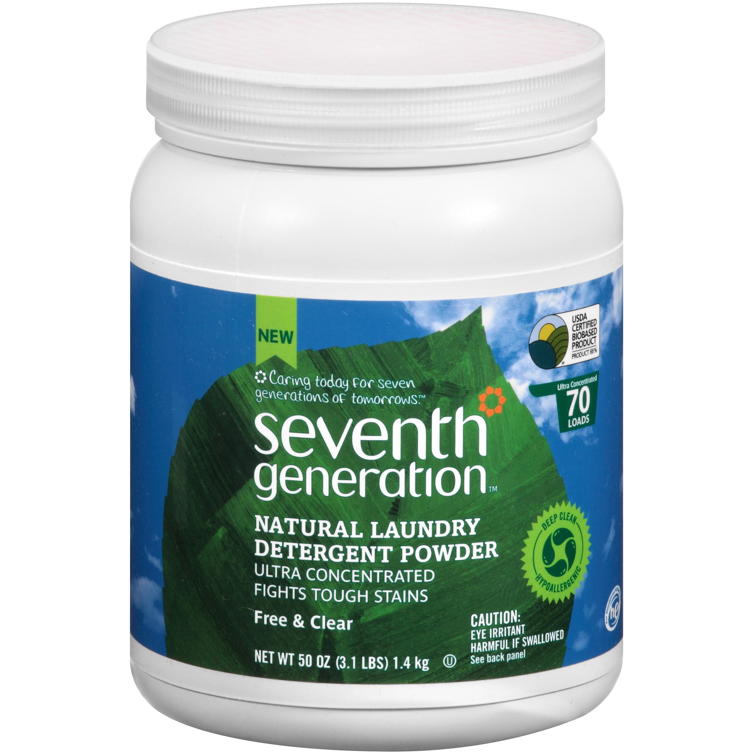 Seventh Generation Natural Laundry Detergent, Free & Clear, 70 Loads