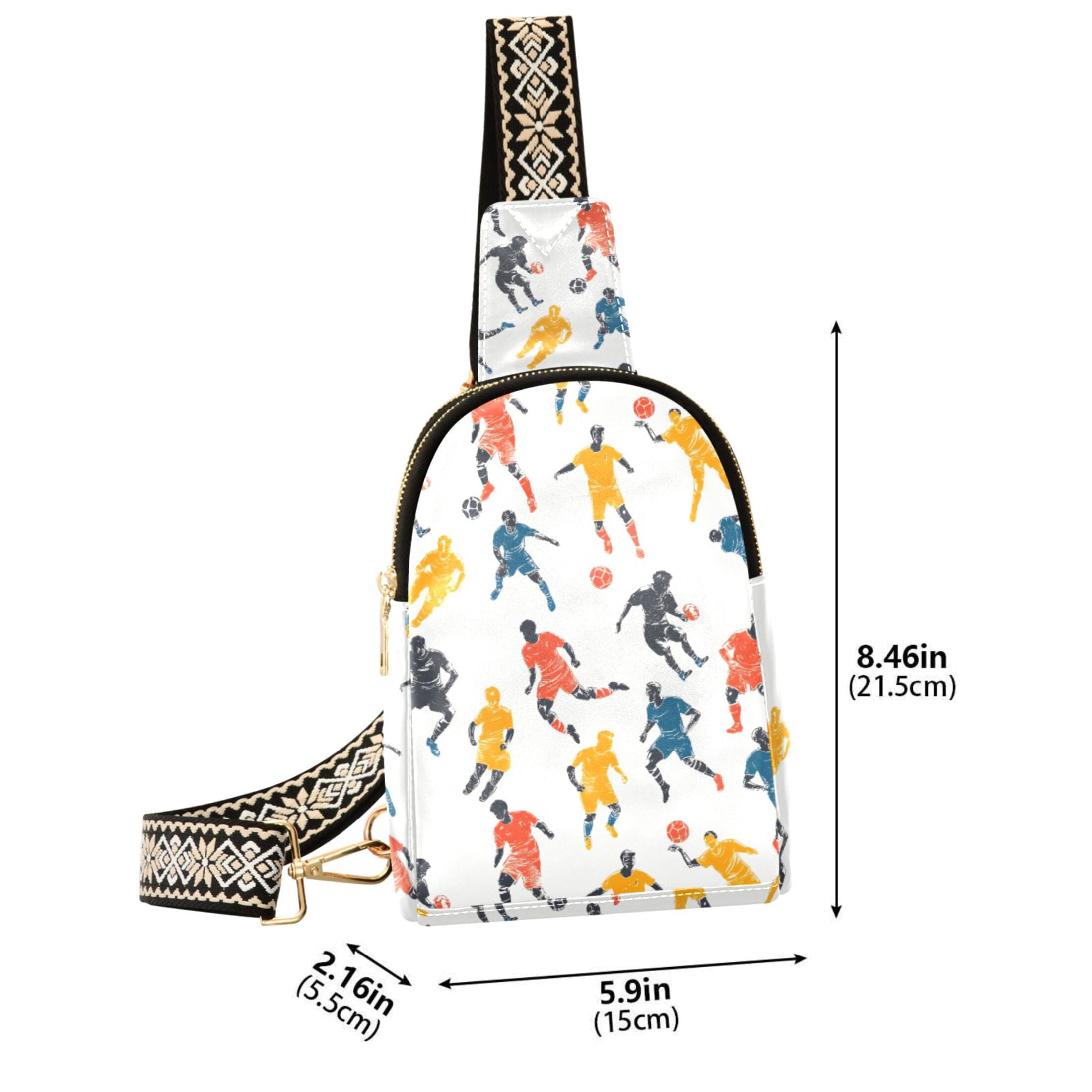ALAZA Play Football Sling Bag for Women Men Waterproof Crossbody Chest Bags