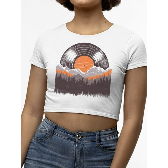 Record Mountains Graphic Tee Crop Tee Women's
