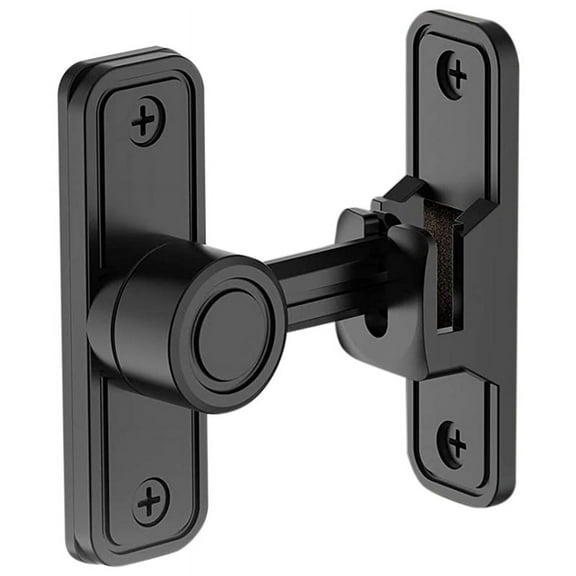 Symkmb Heavy Duty Gate Latches 90 Degree Right Angle Barn Door Lock Anti-Theft Sliding Door Lock Latch for Garden Black Zinc alloy Black