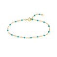 thumbnail image 2 of Gold Plated 9-inch Adjustable Turquoise Enamel Bead Chain Anklet for Women, 2 of 6