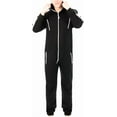 thumbnail image 3 of Juicy Trendz Unisex Adult Fleece Onesie, Hooded Jumpsuit Pajamas for Men & Women – Cozy Loungewear Black White, 3 of 6