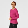 thumbnail image 3 of Wink Layers Women's Long Sleeve Silky Tee, Hot Pink, 2X Womens Plus, 3 of 5