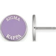 thumbnail image 1 of Sterling Silver Rh-Plated Logoart Sigma Kappa Enameled Post Earrings (12 X 12) Made In United States ss019skp, 1 of 5