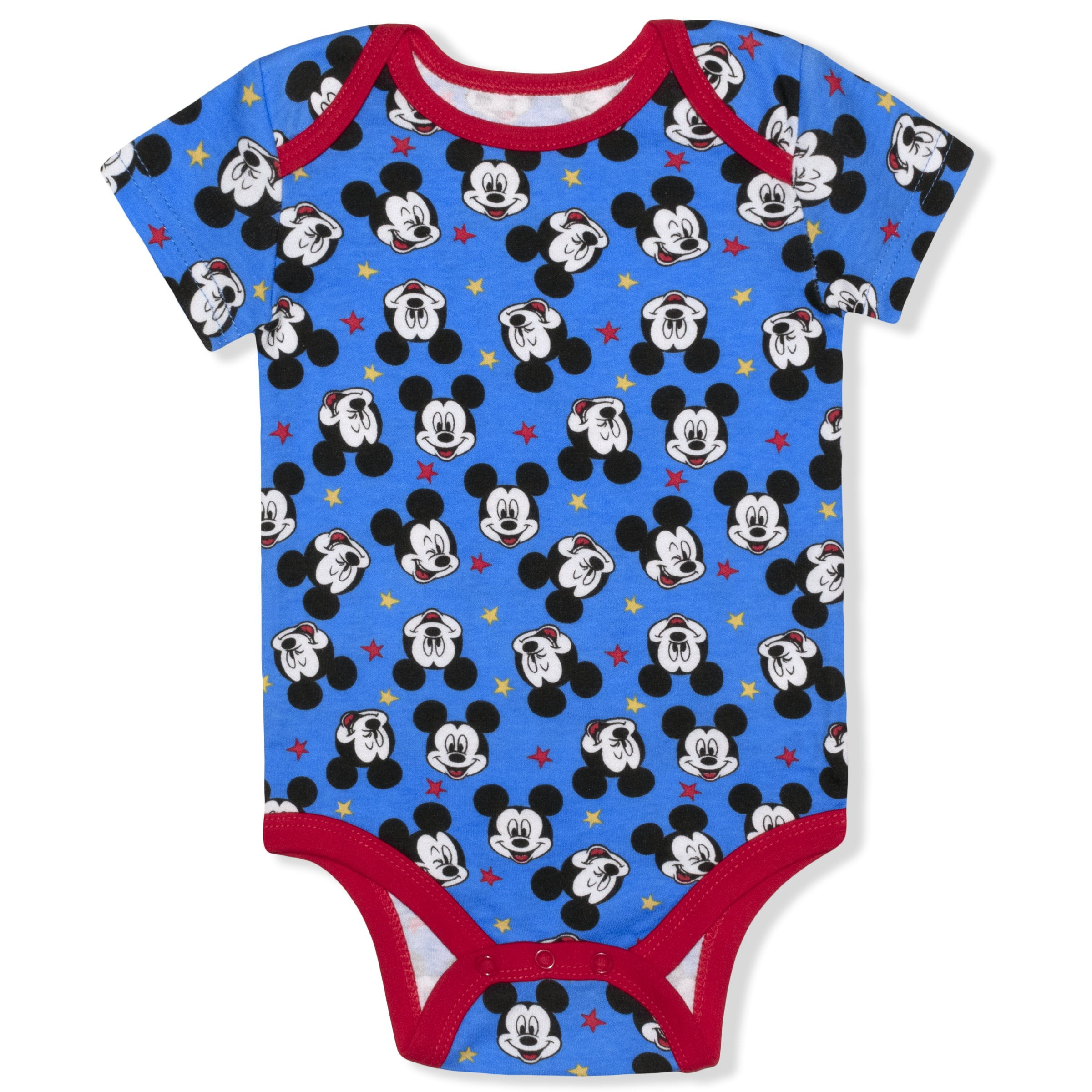Disney Boy's 5-Pack Mickey Mouse Short Sleeve Bodysuit Onesies