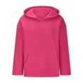 thumbnail image 3 of Oalirro Hot Pink Round Neck Long Sleeve Tops for Woman Womens Oversized Hoodies Fleece Sweatshirts Long Sleeve Sweaters Pullover Fall Outfits with Pocket, 3 of 5