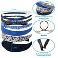 thumbnail image 2 of Headbands for Women Girls, 7pc Set - Non Slip Floral Padded Head Bands Cute Knotted Pearl Hair Band for Girls Vintage Wide Headband, Navy Blue, 2 of 8