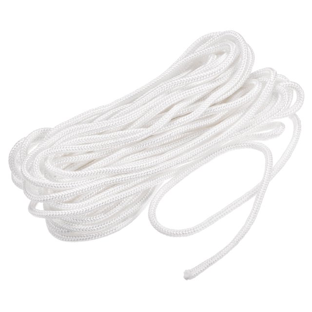 Unique Bargains Corde en Nylon Solide Tressée 1 Rouleau de 0,19 Po x 49,2 Pied Blanc