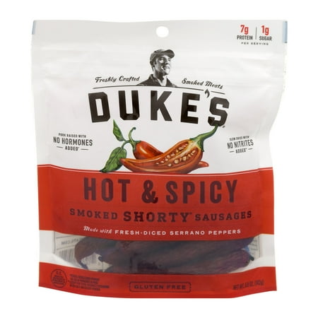 Duke's Smoked Shorty Sausages, Hot & Spicy, 5 Oz