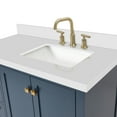 thumbnail image 6 of ARIEL Cambridge 43 Inch Midnight Blue Bathroom Vanity with Single Sink, Solid Wood, White Quartz Countertop, 1.5-Inch Edge, Right Rectangular Undermount Sink, 2 Soft Closing Doors, 5 Drawers, 6 of 10