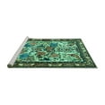 thumbnail image 2 of Ahgly Company Machine Washable Indoor Square Animal Turquoise Blue Traditional Area Rugs, 8' Square, 2 of 4