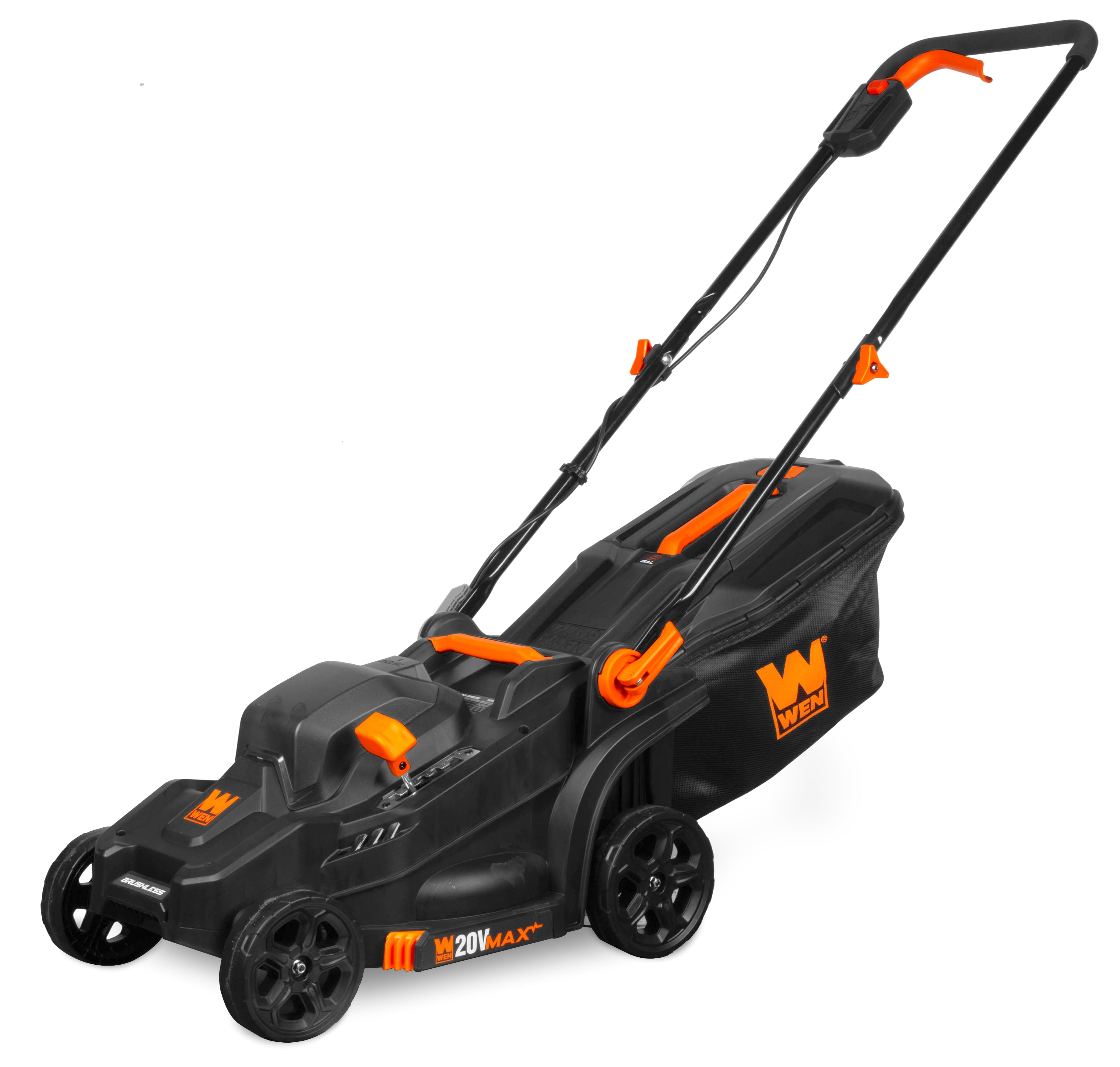 WEN 20V Max 15-Inch Cordless Brushless Lawn Mower with 5Ah Battery and Charger