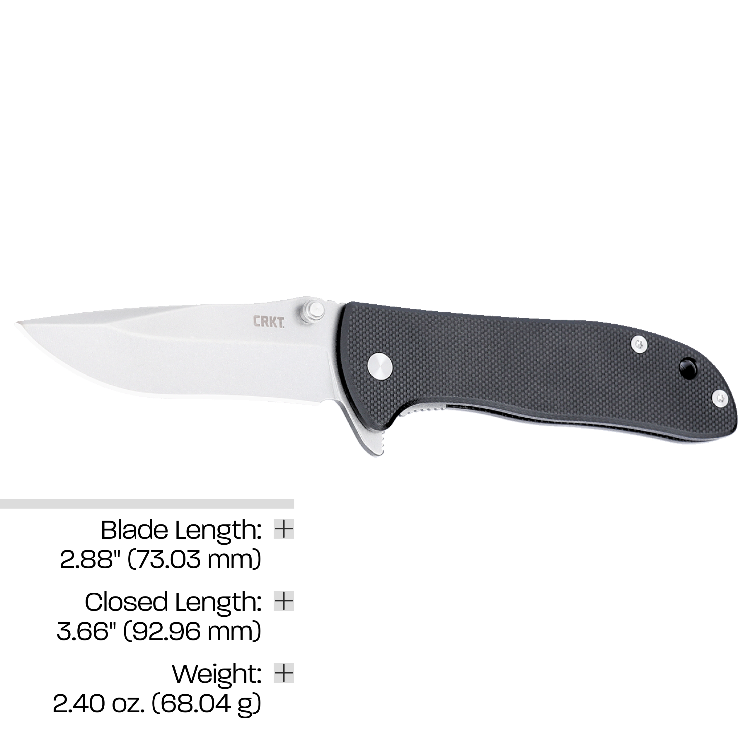 CRKT Drifter Everyday Carry EDC Pocket Folding Knife with Liner Lock: D2 Plain Edge Blade, G10 Handle, Pocket Clip, 6450D2