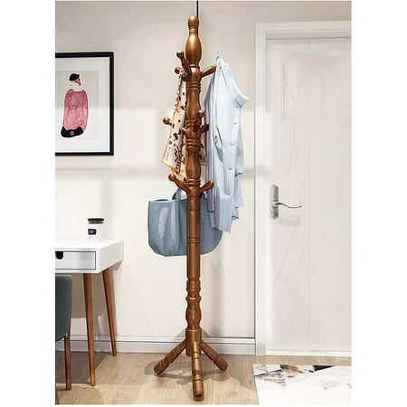 Floor Coat Hanger Stand Rack Wooden Free Standing Tree With 9 Hooks Floor Coat Hanger Stand Rack, Wooden Standing Coat Hanger