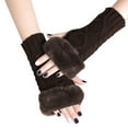 thumbnail image 4 of Women's Winter Warm Solid Knit Warm Arm Gloves With Wool Suitable For Driving And Writing, 4 of 4