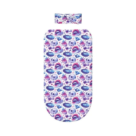 

Lafuoo crystal Skull record lips Pattern 0-6 Months Newborn Swaddle Bag Headband Set for Girls Clothes Baby Care Products